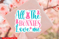 Happy Easter sticker SVG Design Cute Easter Quotes SVG Bunn Product Image 1