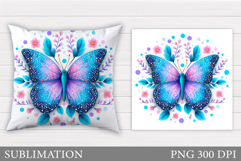 Butterfly Pillow Design. Butterfly Sublimation Product Image 1