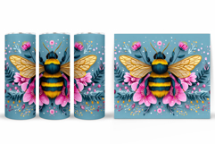 Bee Tumbler Design. Flowers Tumbler Sublimation Product Image 2
