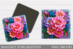 Flowers Magnet Design. Floral Magnet Sublimation Product Image 1