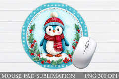 Christmas Penguin Mouse Pad. Christmas Mouse Pad Design Product Image 1
