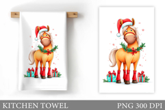 Cute Horse Kitchen Towel. Christmas Kitchen Towel Design Product Image 1