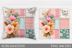 Flowers Pillow Sublimation. Floral Pillow Design Product Image 1