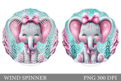 Cute Elephant Wind Spinner. Christmas Wind Spinner Design Product Image 1