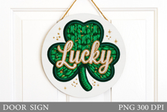 St Patrick Clover Door Sign. St Patrick Door Sign Design Product Image 1