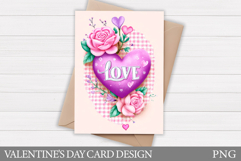 Valentines Heart Card Printable. Valentines Card Design Product Image 1