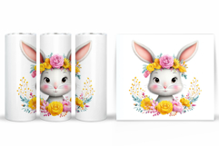 Cute Bunny Tumbler Design. Bunny Sublimation Product Image 2