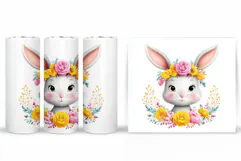 Cute Bunny Tumbler Design. Bunny Sublimation Product Image 2