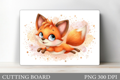 Fox Cutting Board Design. Cute Fox Sublimation Product Image 1