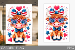 Patriotic Cow Garden Flag. Patriotic Garden Flag Sublimation Product Image 1