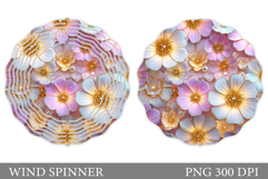 Flowers Wind Spinner Design. Floral Wind Spinner Sublimation Product Image 1