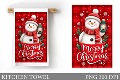 Snowman Kitchen Towel Design. Christmas Kitchen Towel Product Image 1