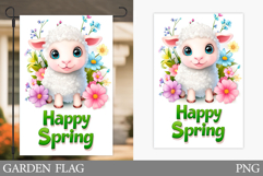 Spring Lamb Garden Flag. Spring Garden Flag Sublimation Product Image 1