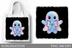 Halloween Ghost Tote Bag Design. Cute Halloween Sublimation Product Image 1