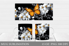 Butterfly Mug Design. Butterfliy Mug Sublimation Product Image 1