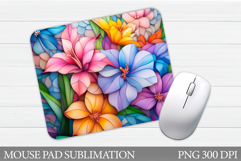 Tropical Mouse Pad Sublimation. Tropical Flowers Mouse Pad Product Image 1