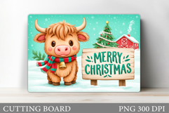 Christmas Cow Cutting Board. Christmas Cutting Board Product Image 1