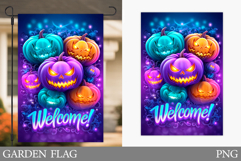 Halloween Garden Flag Design. Halloween Pumpkin Garden Flag Product Image 1