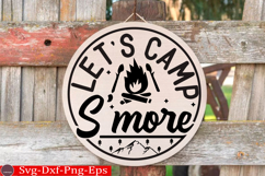 Camping Round Sign SVG Design Outdoor Sign Camping SVG Product Image 1