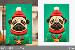Christmas Dog Garden Flag. Christmas Garden Flag Design Product Image 1