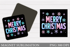 Merry Christmas Magnet Design. Christmas Magnet Sublimation Product Image 1