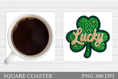 St Patrick Clover Coaster. St Patrick Coaster Design Product Image 1