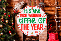 Christmas Round sign Svg Design Round Sign SVG quotes Product Image 1