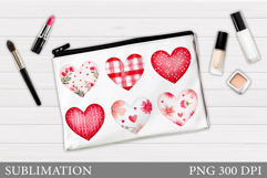 Hearts Cosmetics Bag. Valentines Makeup Bag Design Product Image 1