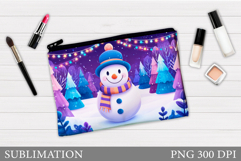 Snowman Makeup Bag Design. Christmas Cosmetics Bag Product Image 1