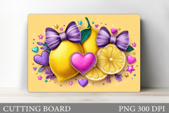 Lemons Cutting Board. Fruits Cutting Board Sublimation Product Image 1
