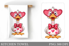 Valentines Goose Kitchen Towel. Valentines Kitchen Towel Product Image 1