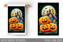 Halloween Kitchen Towel Design. Halloween Sublimation Product Image 1