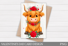 Valentines Cow Card Printable. Valentines Card Design Product Image 1