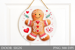 Gingerbread Door Sign Design. Christmas Door Sign Product Image 1