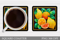 Lemons Coaster Design. Lemons Sublimation Product Image 1