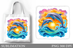 Dolphin Tote Bag Design. Dolphin Sublimation Product Image 1