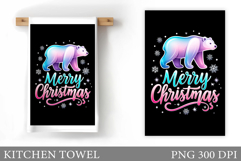 Christmas Bear Kitchen Towel. Christmas Kitchen Towel Design Product Image 1