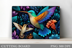 Hummingbird Cutting Board. Flowers Kitchen Cutting Board Product Image 1