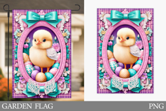 Easter Chick Garden Flag. Easter Garden Flag Sublimation Product Image 1