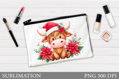 Santa Claus Cosmetics Bag. Christmas Makeup Bag Sublimation Product Image 1