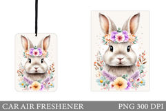 Cute Bunny Car Air Freshener Design. Cute Bunny Sublimation Product Image 1