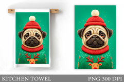 Christmas Dog Kitchen Towel. Christmas Kitchen Towel Design Product Image 1