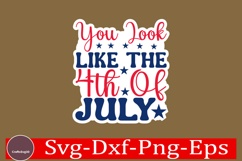 4th of July Sticker Svg Design, Patriotics Quotes Svg, Product Image 1