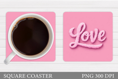 Love Coaster Sublimation. Valentines Coaster Design Product Image 1