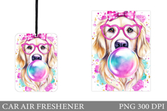 Cute Dog Car Air Freshener Design. Cute Dog Sublimation Product Image 1