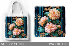 Flowers Tote Bag Design. Floral Tote Bag Sublimation Product Image 1