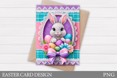 Easter Bunny Card Design. Easter Card Printable Product Image 1