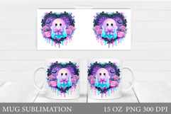 Cute Ghost Mug Sublimation. Halloween Mug Design Product Image 1