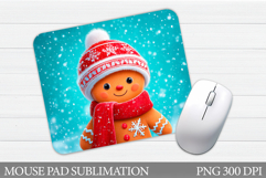 Cute Gingerbread Mouse Pad. Christmas Mouse Pad Design Product Image 1