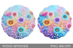 Wildflowers Wind Spinner. Floral Wind Spinner Sublimation Product Image 1